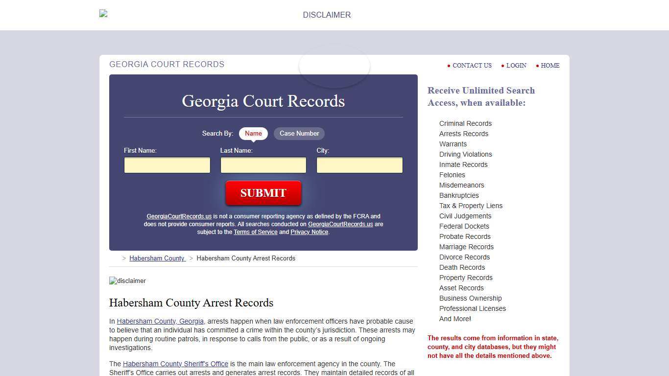 Habersham County Arrest Records GeorgiaCourtRecords.us